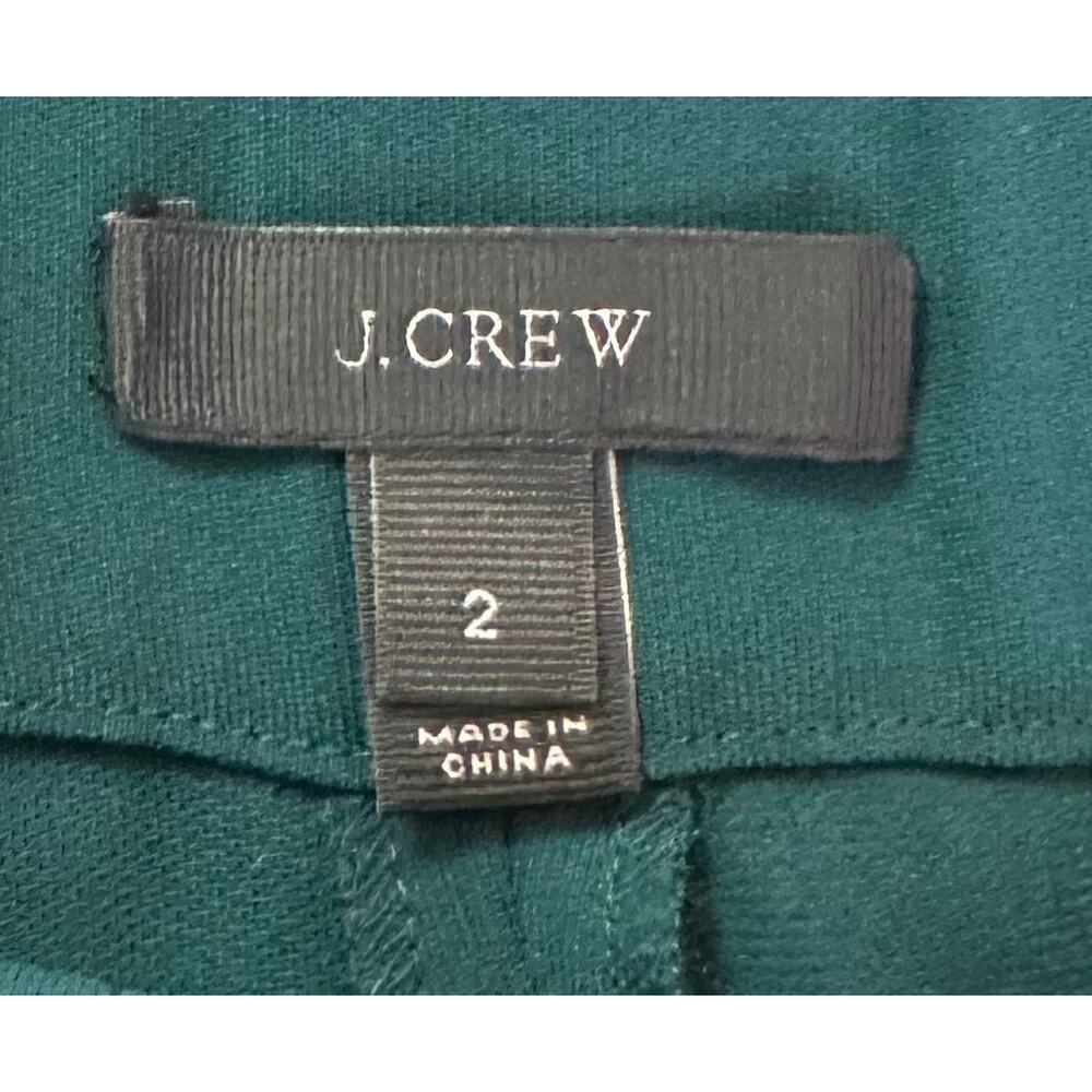 J. Crew Wide Leg Pleated Pant in Matte Crepe Emerald Green H2815 Size 2 - Picture 10 of 12